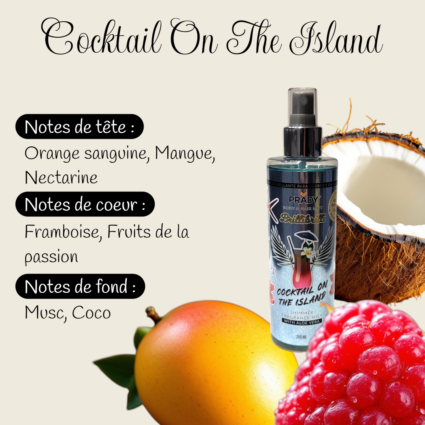 Brillibrilli Scented Body Mist 250ml "Cocktail On The Island"