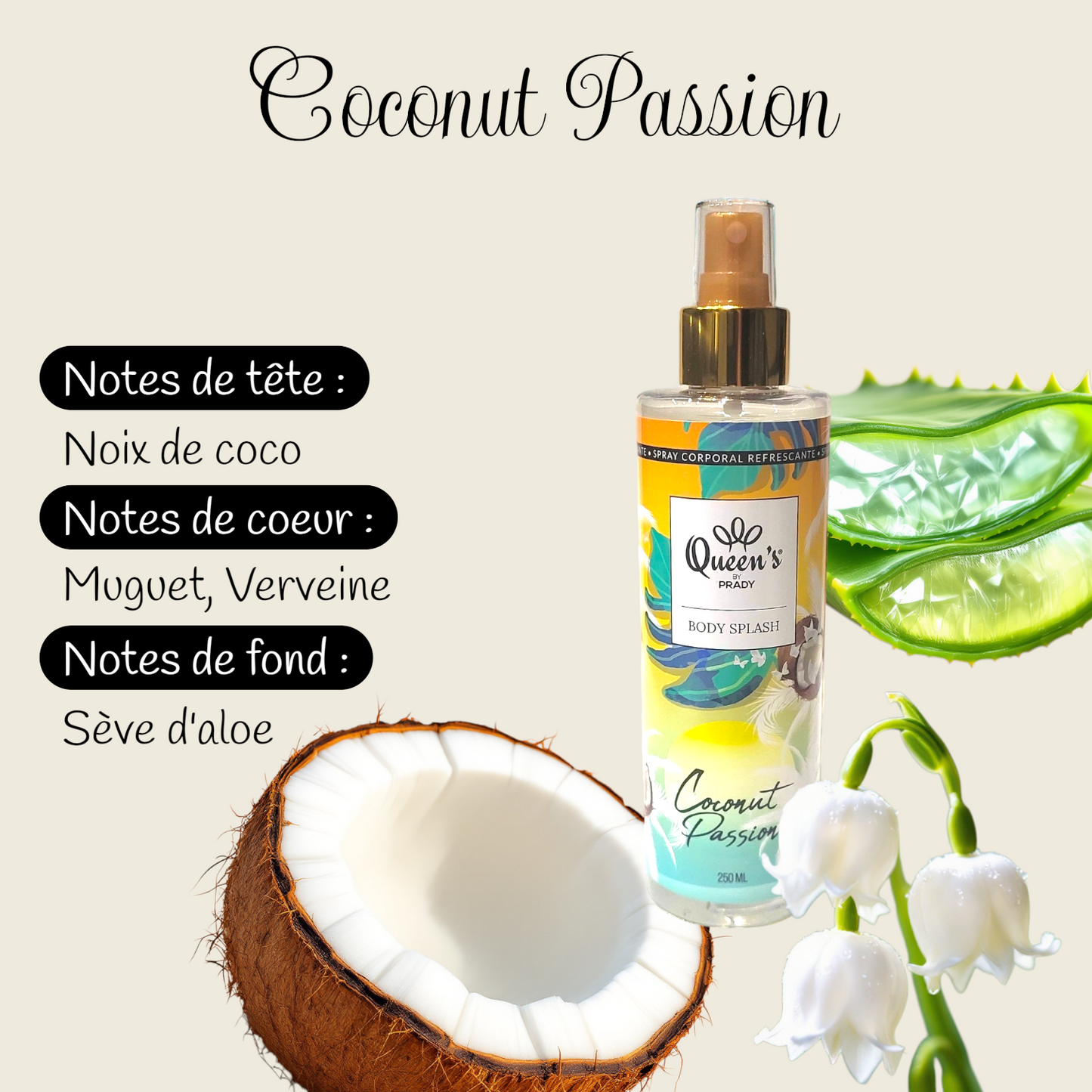 250 ml "Coconut Passion" scented body mist