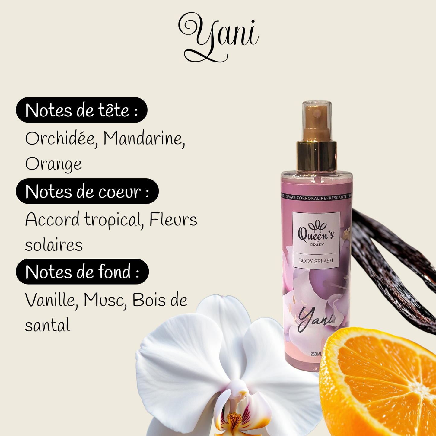 250 ml "Yani" scented body mist inspired by "Yara"