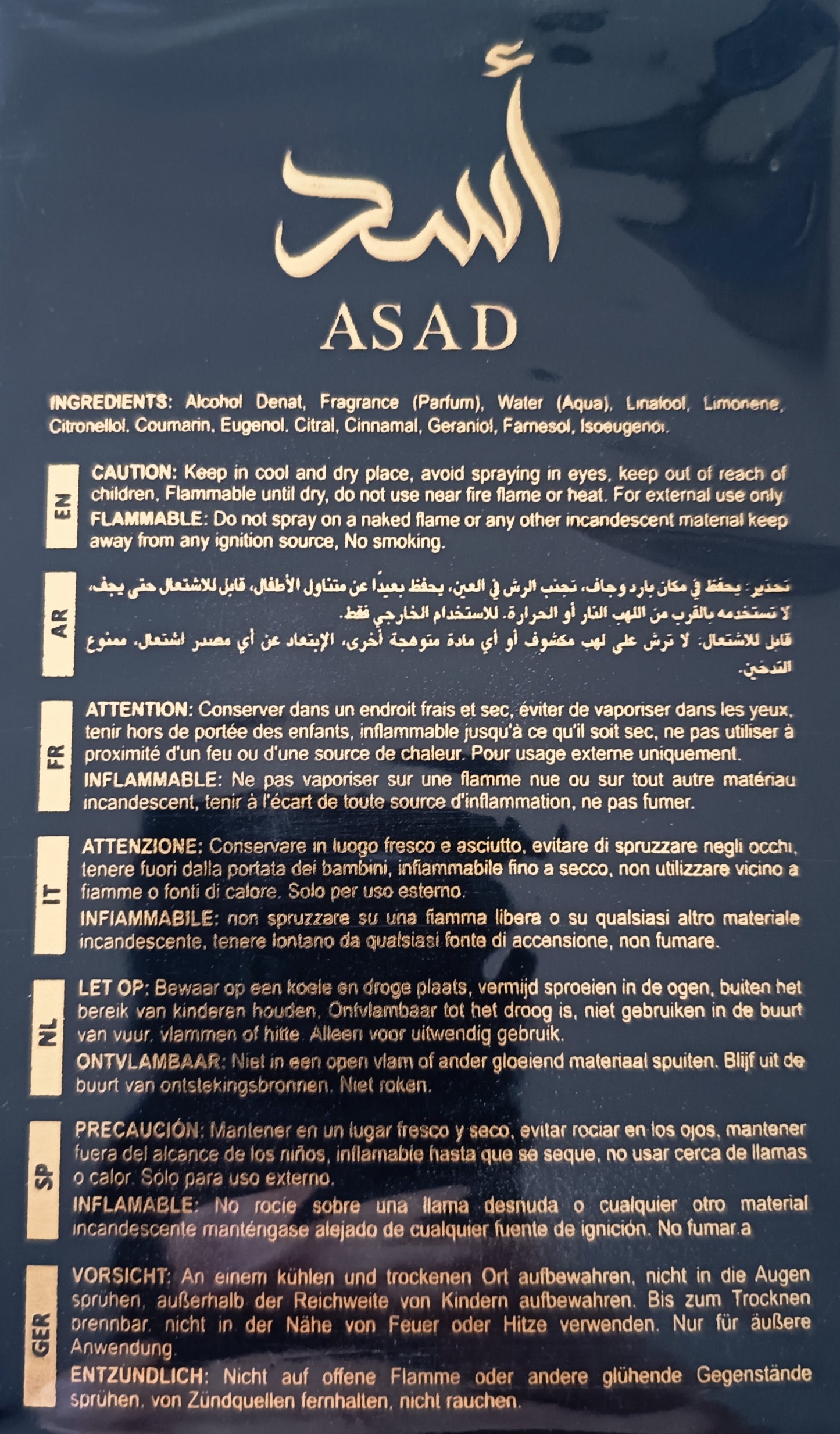 Parfum Homme "Asad" 100 ml inspiré "Sauvage Elixir"