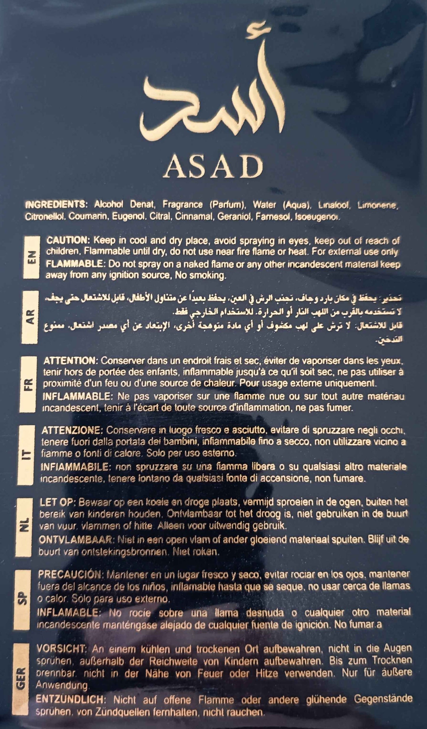 Asad 100 ml inspiré "Sauvage Elixir" - Eau de parfum - Homme