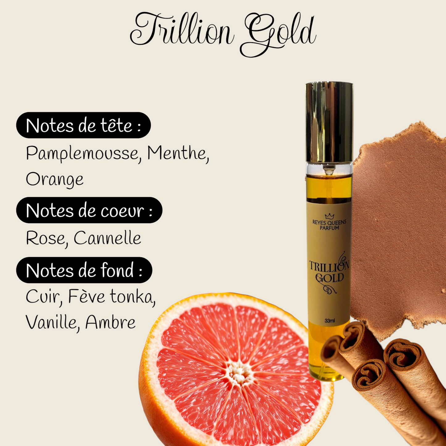 Men's Perfume "Trillion Gold" 33 ml inspired by "1 Million"