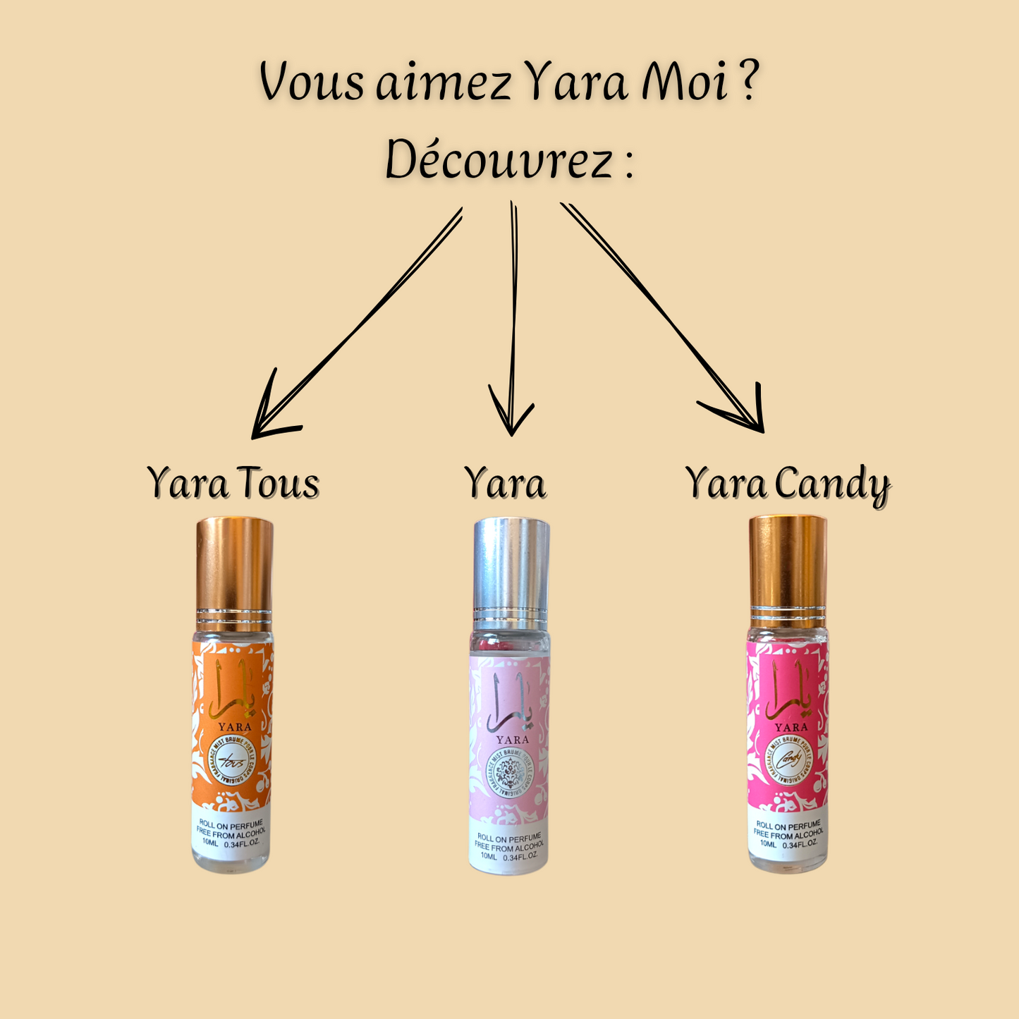 Yara Moi 10 ml - Roll-on Parfum sans alcool - Femme
