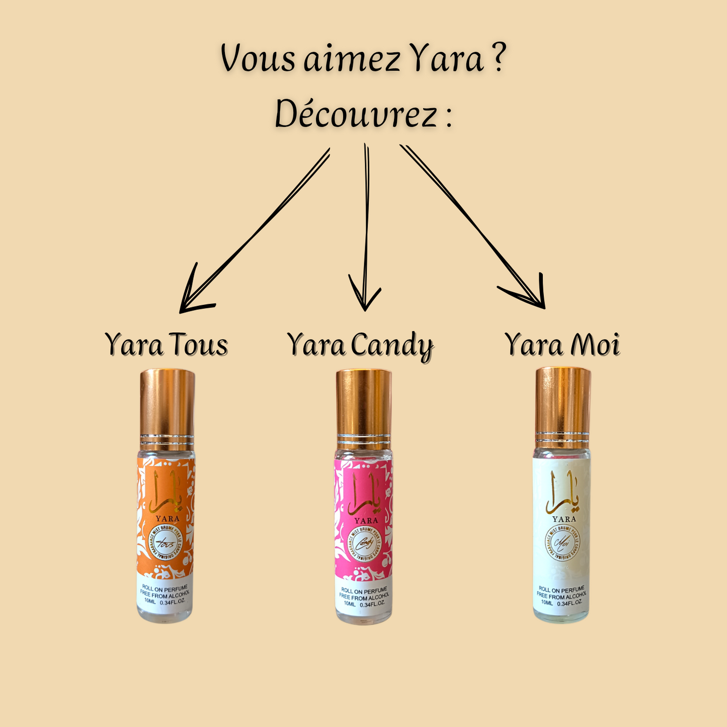 Yara 10 ml - Roll-on Parfum sans alcool - Femme