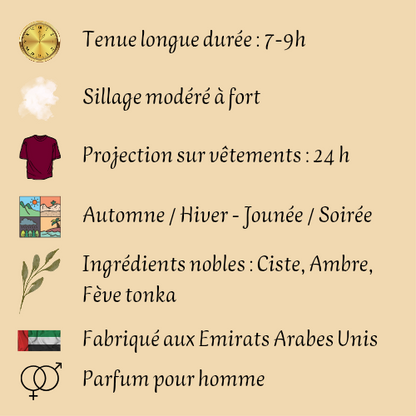 Parfum Homme "Khamrah Dukhan" 100 ml