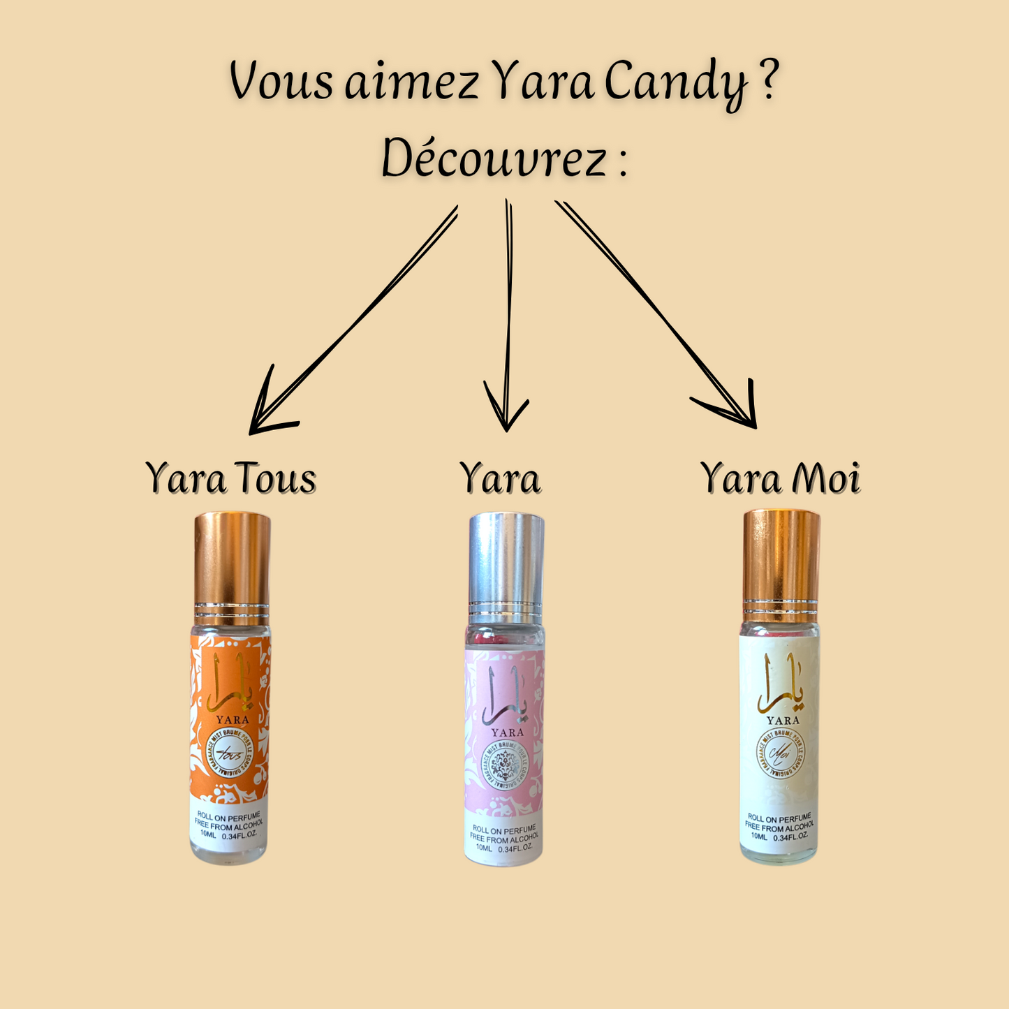 Yara Candy 10 ml - Roll-on Parfum sans alcool - Femme