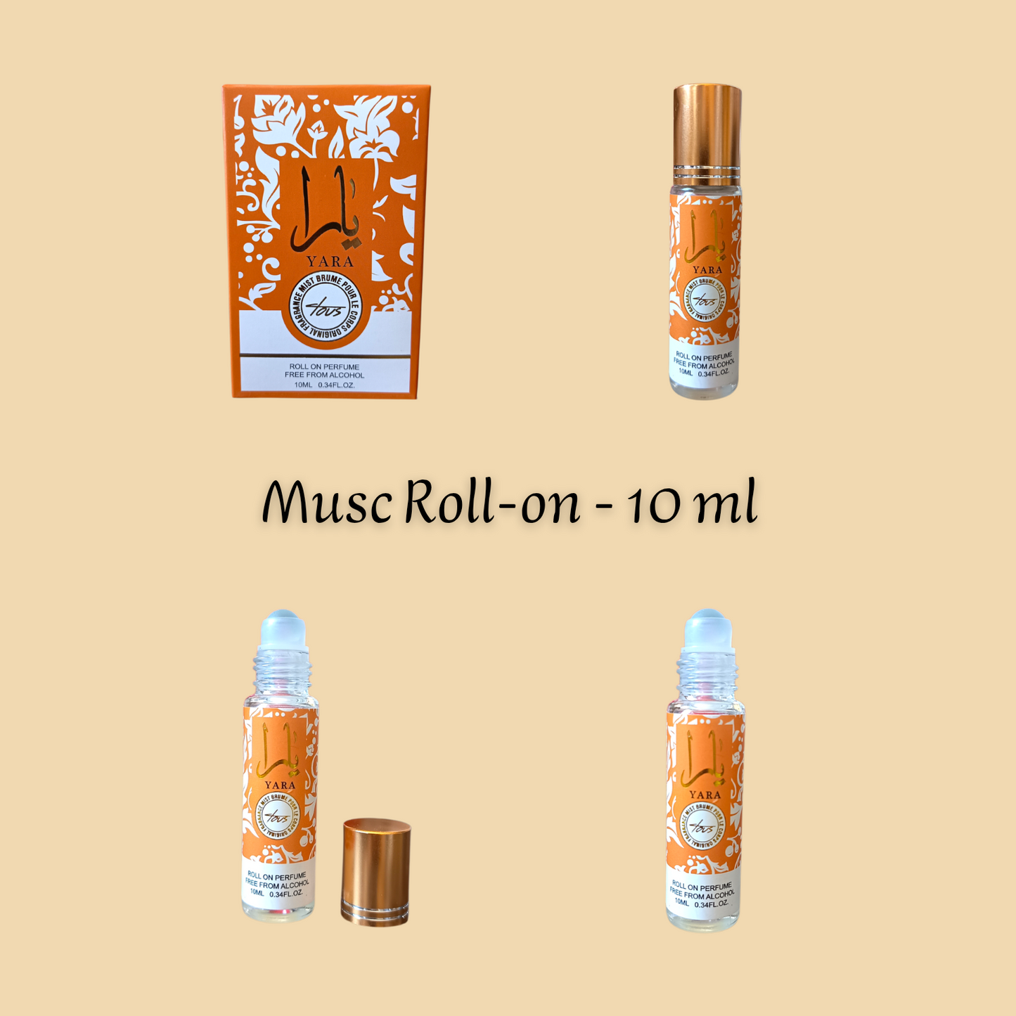 Yara Tous 10 ml - Roll-on Parfum sans alcool - Femme